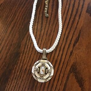 White velvet cord necklace